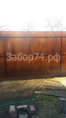 Установка забора в СНТ Янтарь