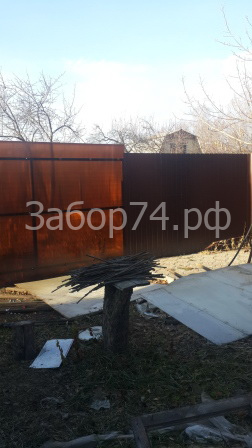 Установка забора в СНТ Янтарь