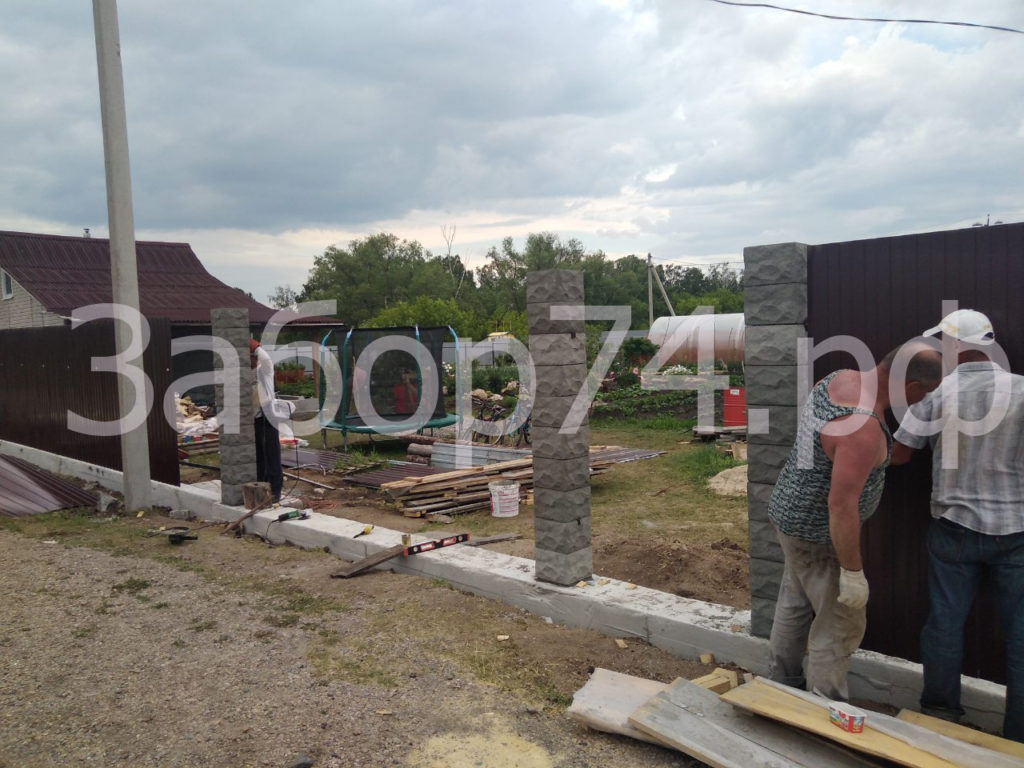 Установка забора в СНТ Слава